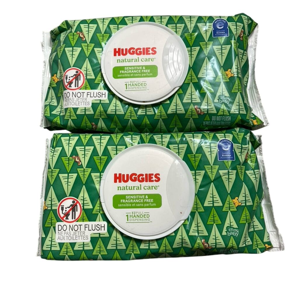2 Packs Of Huggies Natural Care Wipes